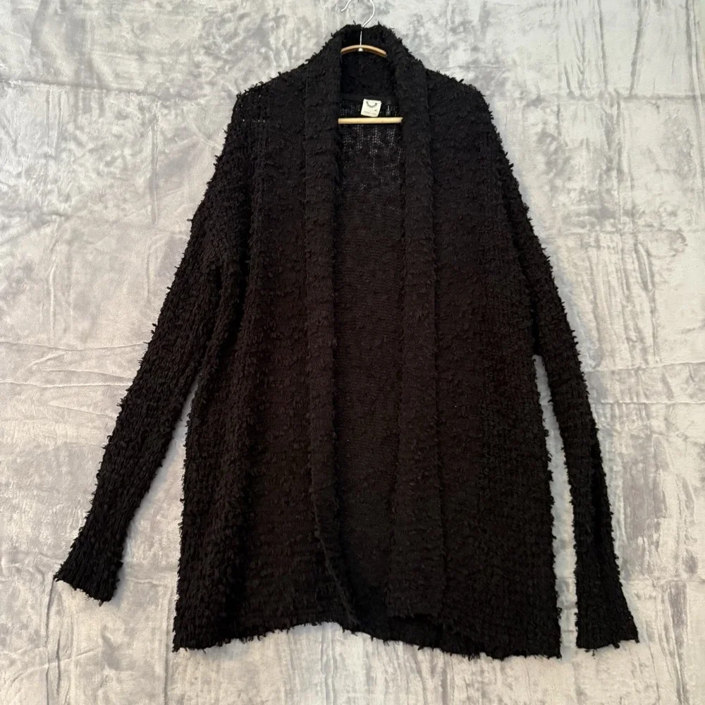Anthropologie Akemi + Kin Cardigan Sweater Black‎ Boho Size XS Lounge Casual